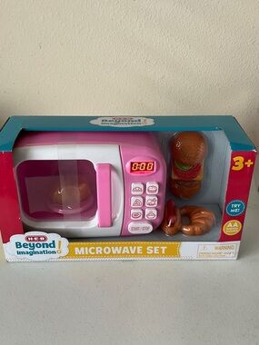 HEB Kids Pink Microwave Play Set